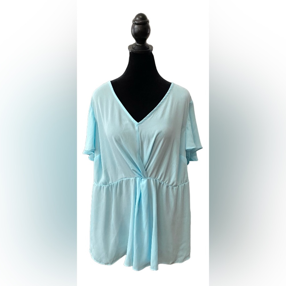 Torrid: Light Baby Blue Ballerina Blouse